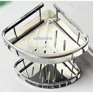 KỆ GÓC 2 TẦNG TAM GIÁC INOX 304 ĐẸP GIÁ RẺ HÀ NỘI, KỆ INOX NHÀ TẮM
