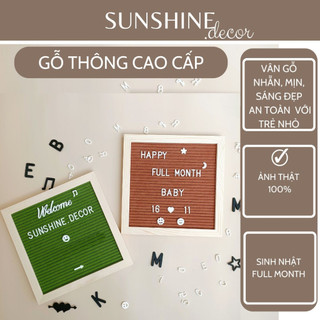 Bảng gỗ trang trí tiệc đầy tháng, sinh nhật dễ thương cho bé bảng nỉ gắn chữ decor treo tường