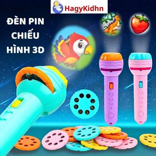 Đèn Pin Chiếu Hình 3D Cho Bé 80 Hình Nhiều Hình Ngộ Nghĩnh Hagykidhn Dành Cho Bé 1-6 Tuổi