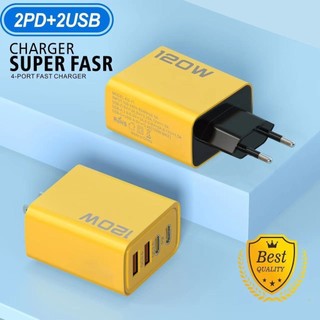 Củ Sạc Nhanh 120W 4 cổng USB + Type C PD