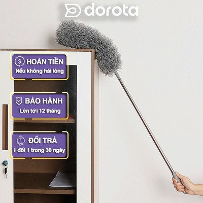 Chổi quét trần nhà thu gọn cao cấp dài tới 2.8m cây phủi bụi trên cao ở quạt trần, nóc tủ chất liệu inox cao cấp CL