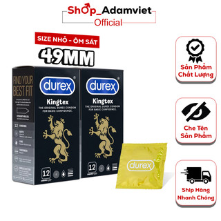 [Chính Hãng] - Combo 2 hộp bao cao su Durex Kingtex + Tặng thêm 1 hộp cùng loại- BCS siêu mỏng ôm khít  - Hộp 12Cái