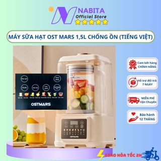  Máy Sữa Hạt OSTMARS 1500ml Chống Ồn Cối Thủy Tinh Tháo Rời 15 Chức Năng Xay Nấu Đa Năng - Nabita Store 