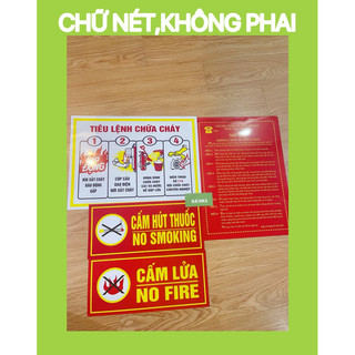 4 tấm nội quy, tiêu lệnh, cấm lửa, cấm khói PCCC