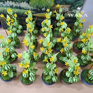 Hoa Đất Sét Mini- Chậu Dưa hấu Mini 15cm