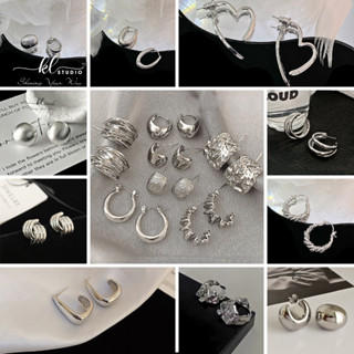 Bông Tai, Khuyên Tai Bạc Titan Không Gỉ Cao Cấp Chuôi Bạc S925 Phong Cách Hàn Quốc Đơn Giản