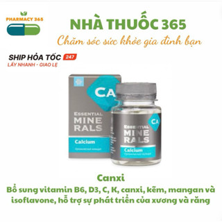 [ Bổ sung canxi hỗ trợ xương ] Thực phẩm bảo vệ sức khỏe Essential Minerals Calcium – 60 viên/lọ