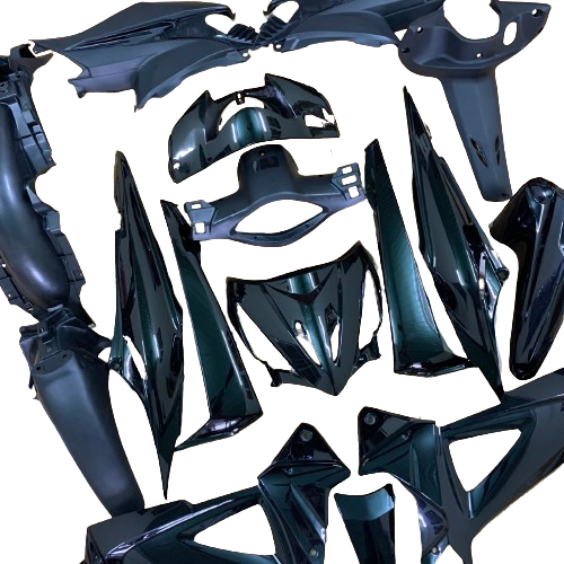 Bộ Dàn áo xe Wave RSX 100 đời 2008 đến 2009  màu ĐEN - nhựa nguyên sinh ABS [ TẶNG TEM ]