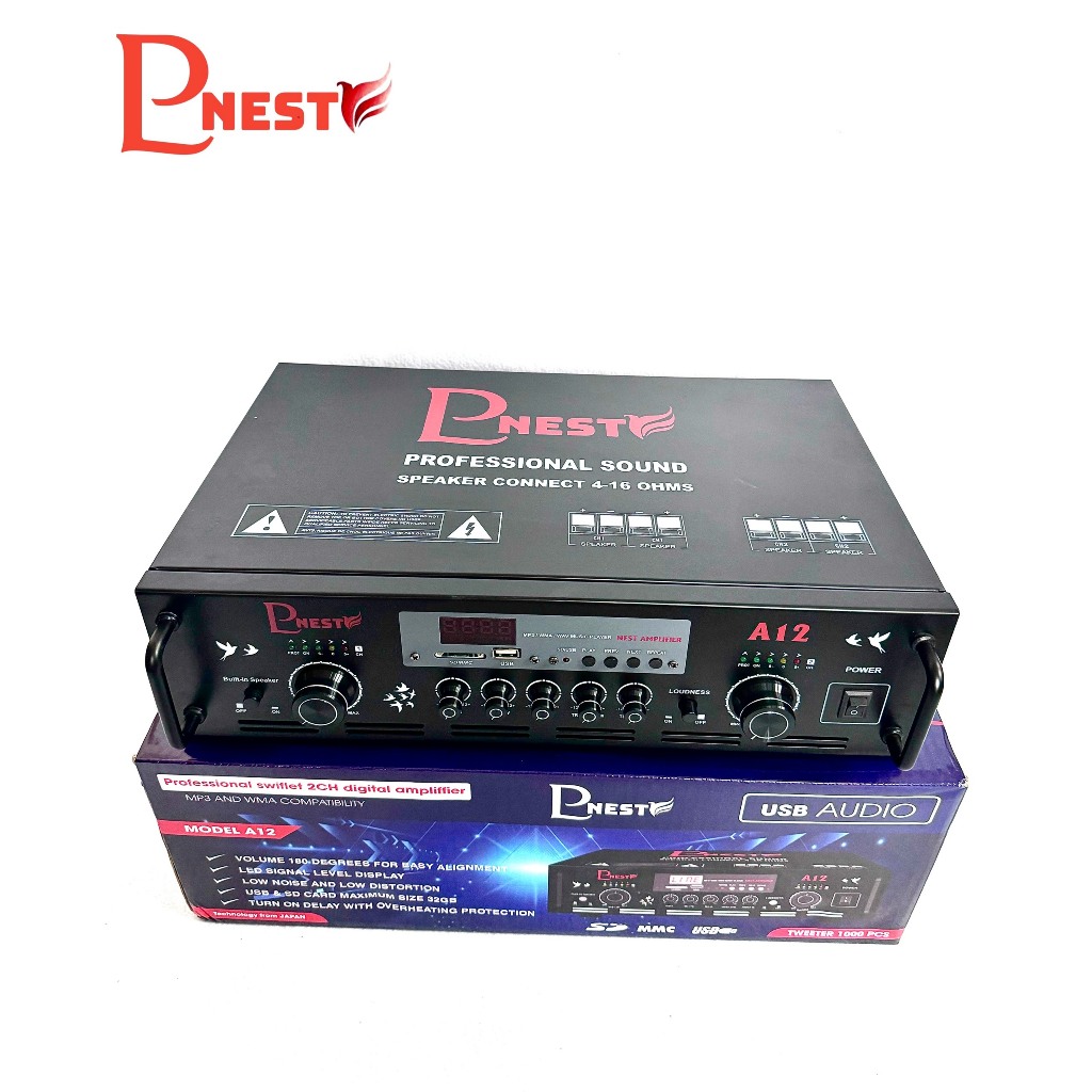 Amply PNest A12 - Âm ly nhà yến chuyên nghiệp chạy 800-1000 loa sò Toshiba