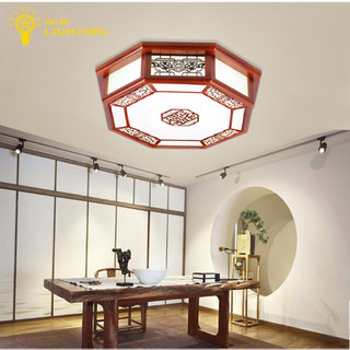 Đèn Ốp Trần Nổi Bát Giác 8825 THỦ ĐÔ LIGHTING Ánh Sáng Led 3 Chế Độ, Thân Đèn Làm Từ Gỗ Sơn.