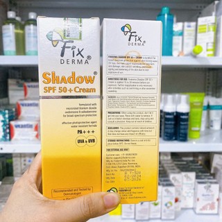 [Date 5/2027] Kem Chống Nắng Fixderma Nâng Tone & Bảo Vệ Da Shadow SPF 50+ Cream 75g Tặng Tẩy Trang