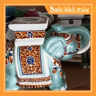 Đôn voi gốm sứ, đôn voi chậu cây cảnh, Con voi kê chậu cây, bonsai, con voi gốm sứ, đôn voi chậu cây cảnh
