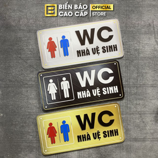 Biển Nhà Vệ Sinh, Bảng Toilet, Biển WC, Biển Báo Nhà Vệ Sinh, Dán Tường, Chống Nước - Mẫu 1