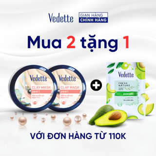 [MUA 2 TẶNG 1 MẶT NẠ 22ML] Mặt nạ đất sét Vedette Ngọc Trai 145g (TPM274)