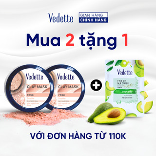 [MUA 2 TẶNG 1 MẶT NẠ 22ML] Mặt nạ đất sét Vedette Rosa 145g (TPM272)