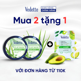 [MUA 2 TẶNG 1 MẶT NẠ 22ML] Mặt nạ đất sét Vedette Nha Đam 145g (TPM167)