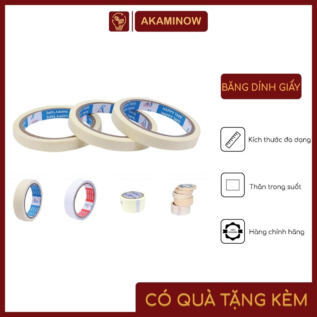 1 Cây băng Dính Giấy Các Kích Thước
