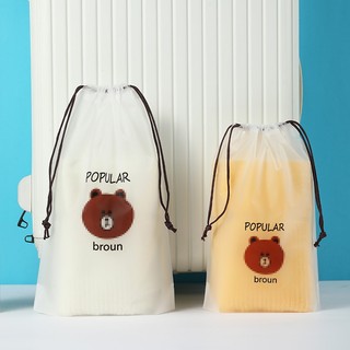 (KHO SỈ) TÚI LỤA DÂY RÚT SIZE LỚN 30*40- HÌNH GẤU NÂU
