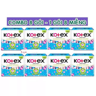 LỐC 8 GÓI BVS KOTEX HẰNG NGÀY KHÁNG KHUẨN 8MIẾNG