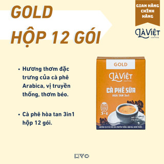 Gold cà phê sữa 3in1 là việt hộp 12 gói