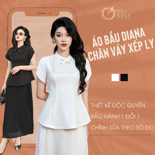 Áo bầu công sở mùa hè áo bầu kiểu phối chân váy bầu dáng dài glam nest as051