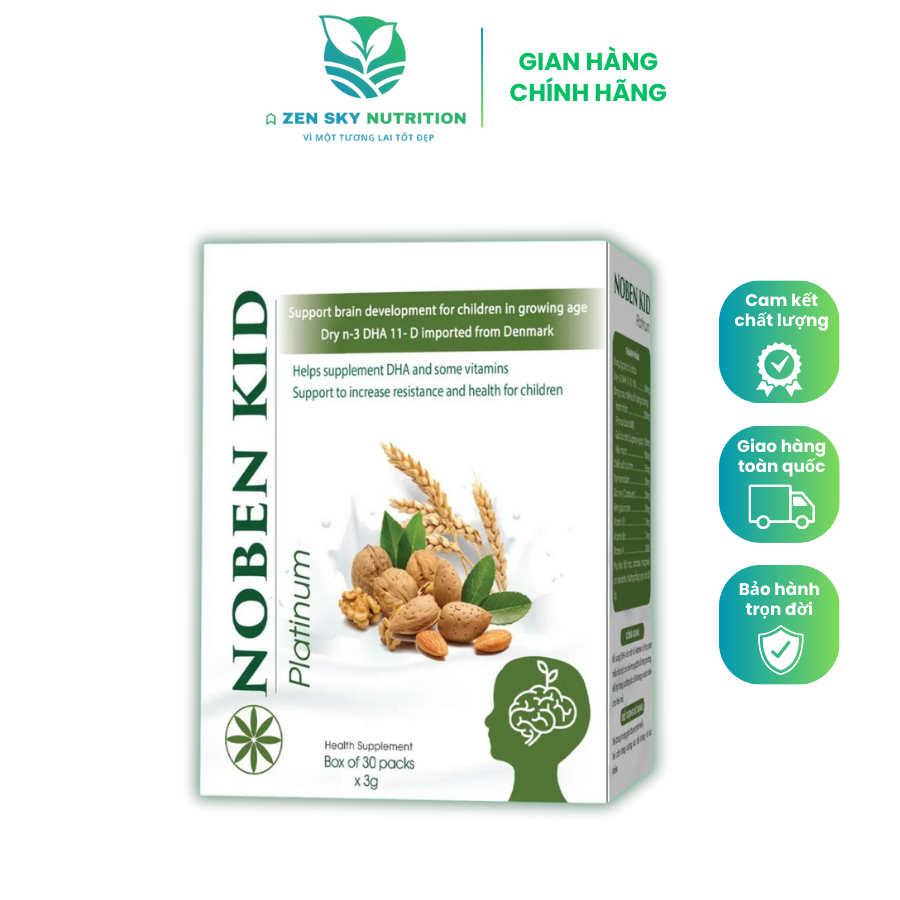 Cốm DHA cho bé cốm bổ sung DHA NOBEN KID giúp bé thông minh phát triển trí não tăng ghi nhớ