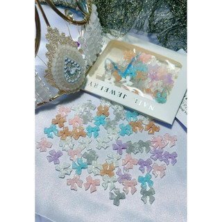Charm nơ mix màu trang trí móng nail