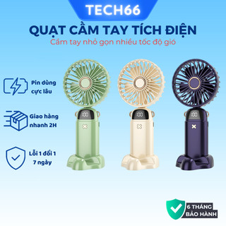  Quạt cầm tay mini pin sạc tích điện N9 có đế để bàn tiện lợi 5 tốc độ gió 