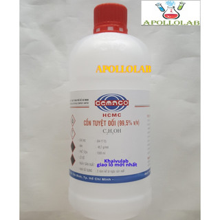 CỒN TUYỆT ĐỐI chai 1L 99.5 % Ethanol Absolute (CEMACO) tinh khiết thí nghiệm