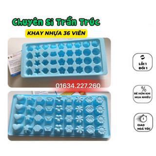 Khay rau câu đủ mẫu 36 viên , khay làm thạch, kháy đá viên,khay làm thạch trà sữa