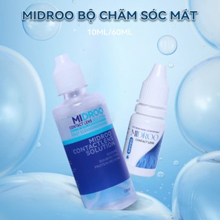 (Bộ chăm sóc mắt) Combo Midroo 60/120/360ml Nước ngâm lens+10ml Nhỏ Mắt Thích hợp để đeo kính áp tròng lâu dài