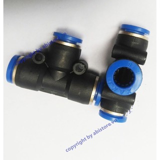 TÊ NỐI NHANH ỐNG PHUN SƯƠNG 8MM, NỐI HƠI NHANH CHỮ T