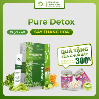 Hộp Detox Eherbal Cần Tây Chanh Mật Ong EHERBAL chính hãng hộp 15 gói x 4g làm đẹp da, thanh lọc cơ thể