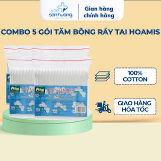 Combo 05 gói Tăm Bông Ráy Tai và Tẩy Trang Hoamis PBM 100