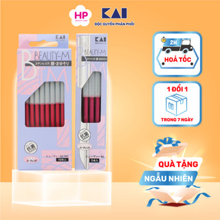 Dao Cạo Lông Mày Cán Dài Kai Razor 00743 BTM-10H1 Set 10 Cây (Combo Dao Cạo Và Set Mini)