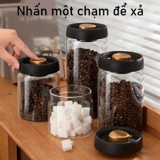 Giao hàng tận nơi |   Hũ Đựng Cà Phê  Thủy Tinh Có Van Hút Chân Không,Glass Jar