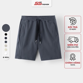 [HĐ 399K TẶNG SỊP] Quần Short Nam Casual Cotton 5S FASHION, Thấm Hút, Thiết Kế Trơn, Cạp Chun (01-QSC24011)