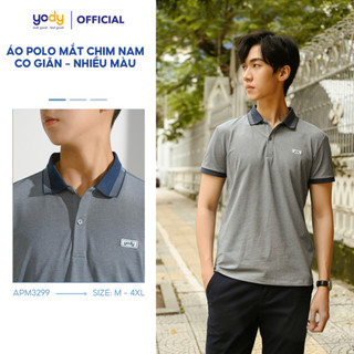 Áo POLO Nam phối cổ co giãn mềm mại thấm hút mồ hôi thương hiệu YODY APM3299