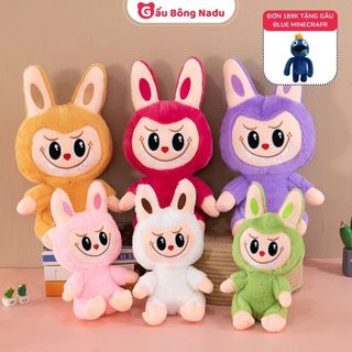 Gấu bông labubu nhe răng lông mịn hot trend, thú nhồi bông búp bê labubu đáng yêu gấu bông nadu