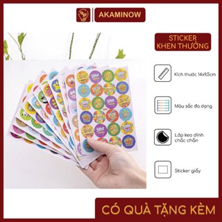  Combo 10 tập Sticker khen thưởng học sinh dán sổ cute dễ thương giá rẻ sticker tiếng anh đồ dùng học tập văn phòng phẩm 