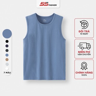 [HĐ 399K TẶNG SỊP] Áo Sát Nách Nam Cotton 5S FASHION, Thiết Kế Trơn Kiểu Dáng Thể Thao, Khỏe Khoắn (ASN24008)