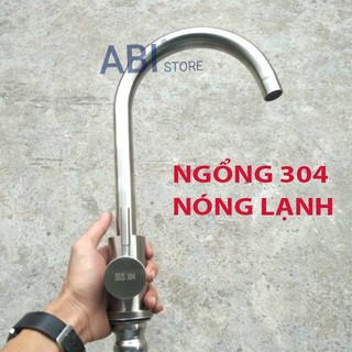 VÒI RỬA BÁT INOX 304 NÓNG LẠNH CẮM CHẬU CẦN CỨNG GIÁ RẺ HÀ NỘI KÈM ĐÔI DÂY CẤP NƯỚC