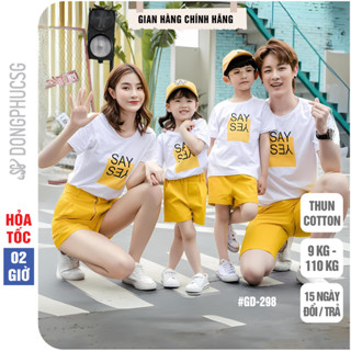 Áo gia đình 3/4/5 người mẫu SAY YES thun cotton dày dặn làm đồ đôi mẹ và bé đồng phục | DONGPHUCSG