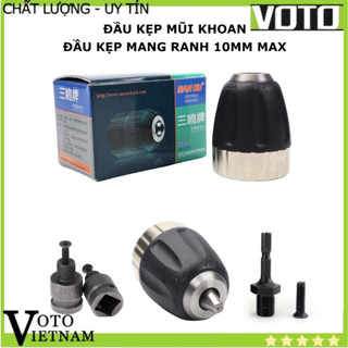 Đầu kẹp mũi khoan, đầu cặp mang ranh 10mm loại xịn kèm đầu nối