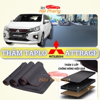 Thảm taplo Mitsubishi Attrage 2015 - 2021 dập vân Cacbon cao cấp, chống nóng ô tô hiệu quả