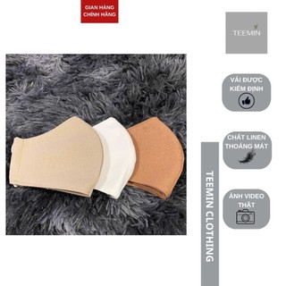 Khẩu trang vải chất linen 3 lớp 𝐓𝐄𝐄𝐌𝐈𝐍