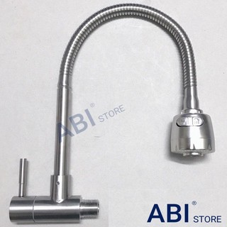 VÒI RỬA CHÉN BÁT INOX 304 ĐƠN LẠNH CẮM TƯỜNG CẦN MỀM GIÁ RẺ HÀ NỘI