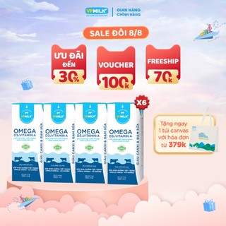 Sữa dinh dưỡng tiệt trùng vpmilk omega có đường dạng hộp cho bé 180ml