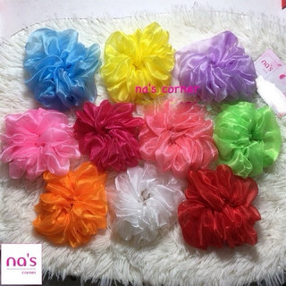 [HOT TREND] Scrunchies cột tóc voan kính trơn dày buộc tóc vải