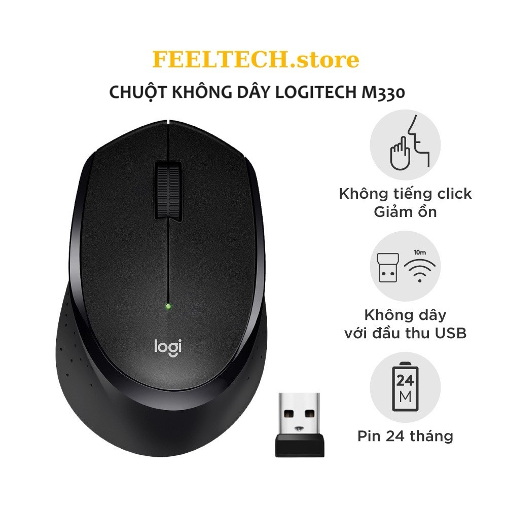 Chuột Máy Tính Không Dây Logitech M330 Silent Plus – Yên Tĩnh Tuyệt Đối, Giá Cực Hấp Dẫn